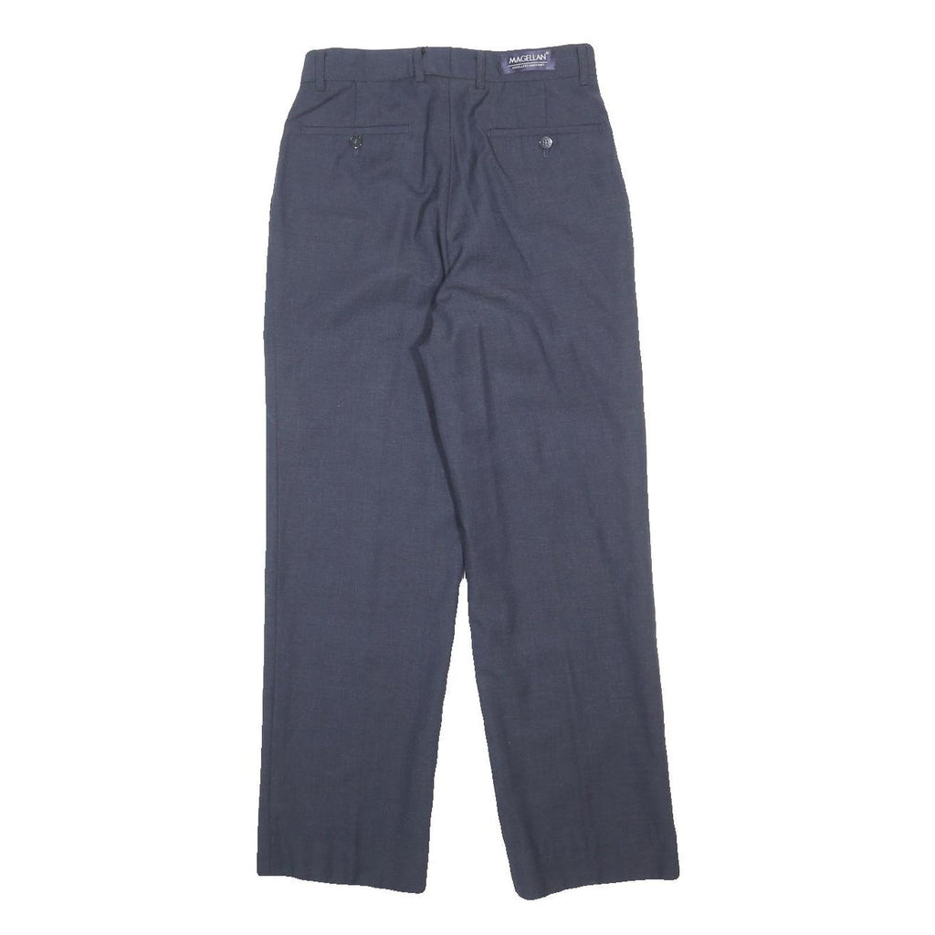 MAGELLAN Womens Navy Regular Fit Straight Leg Trousers W27 L27 Classic Smart