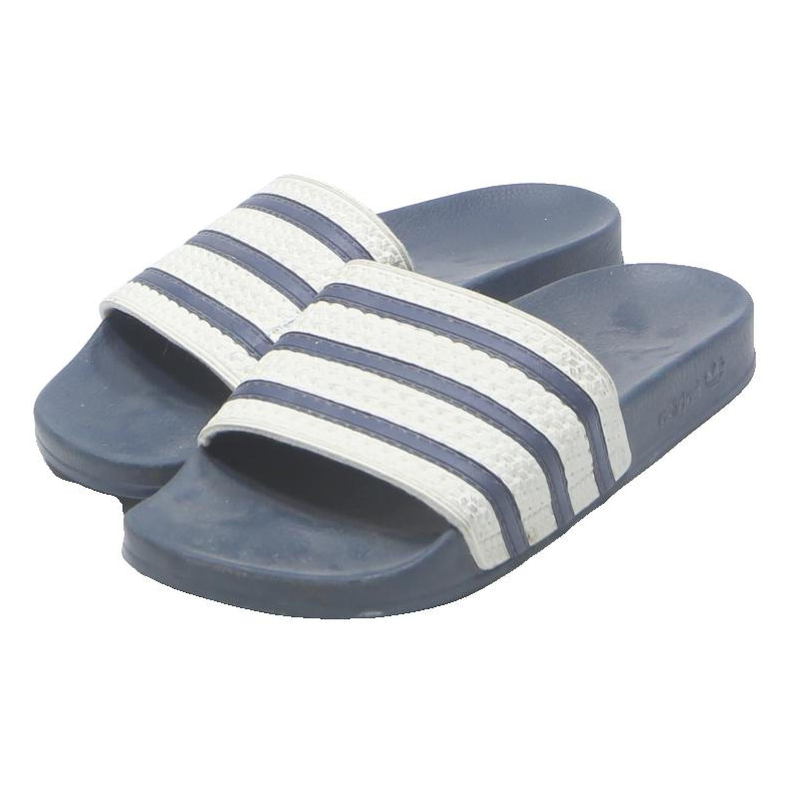 ADIDAS Adilette Mens Blue & White Slide Sandals Synthetic UK 10 Comfortable