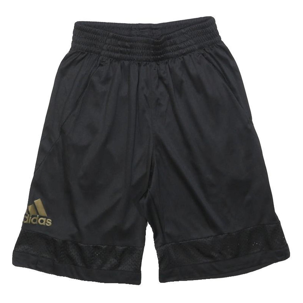 ADIDAS Mens Black & Gold Sports Casual Polyester Shorts S W25 Gym Training