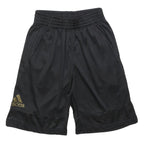 ADIDAS Mens Black & Gold Sports Casual Polyester Shorts S W25 Gym Training