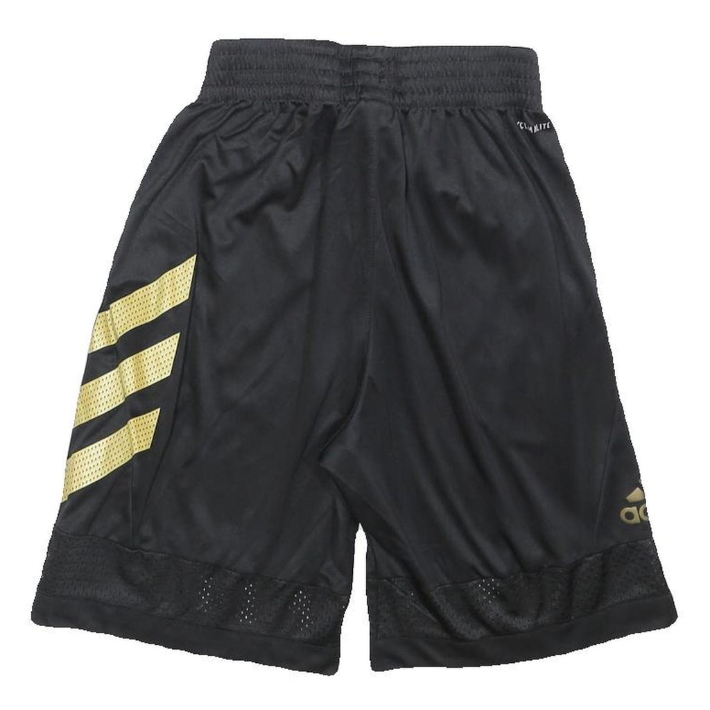 ADIDAS Mens Black & Gold Sports Casual Polyester Shorts S W25 Gym Training