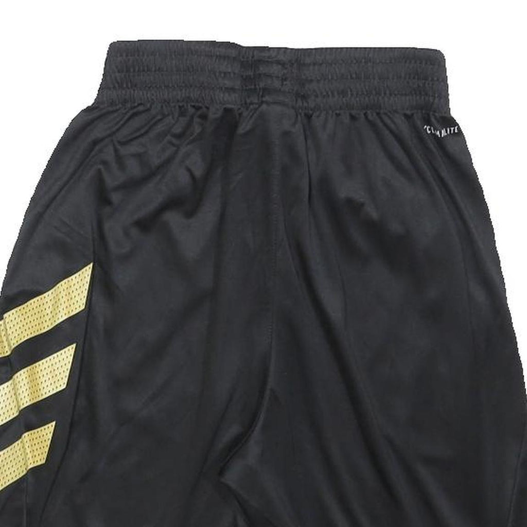ADIDAS Mens Black & Gold Sports Casual Polyester Shorts S W25 Gym Training