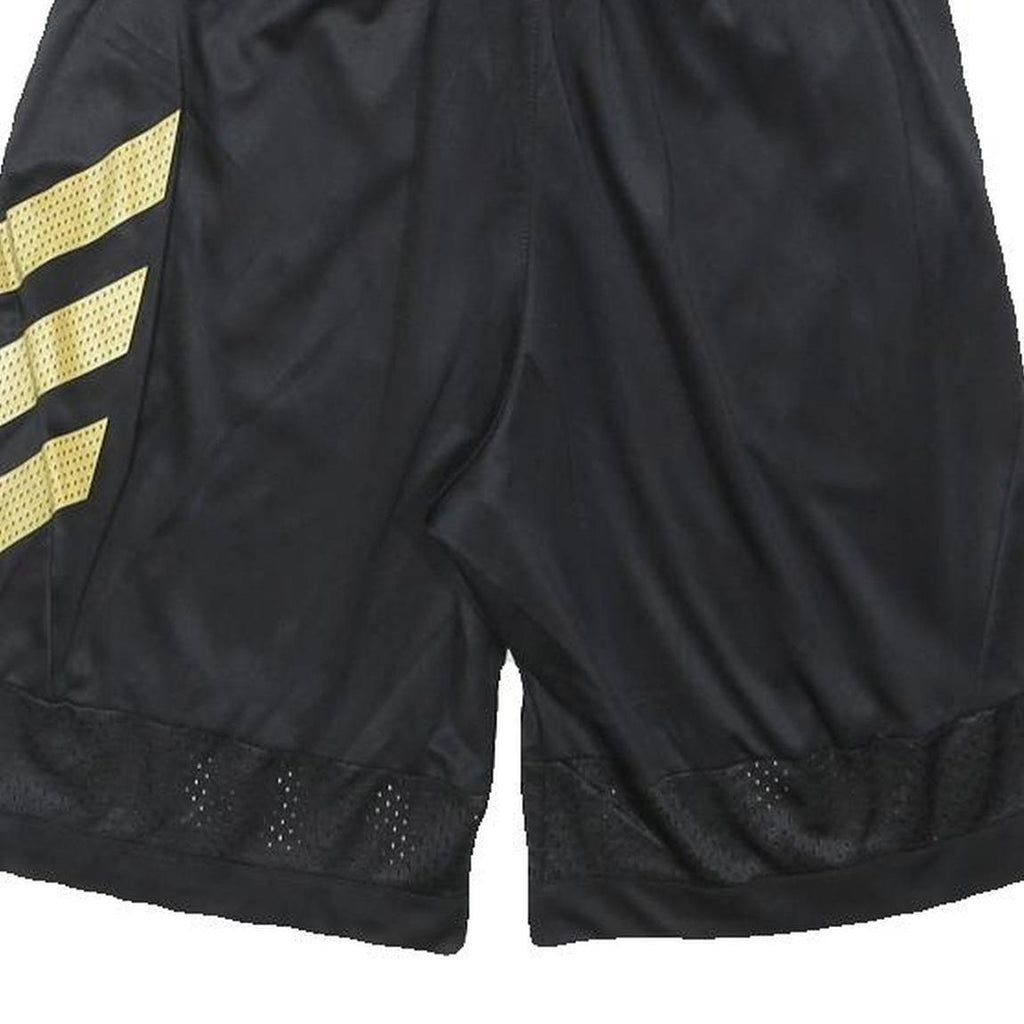 ADIDAS Mens Black & Gold Sports Casual Polyester Shorts S W25 Gym Training