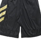 ADIDAS Mens Black & Gold Sports Casual Polyester Shorts S W25 Gym Training