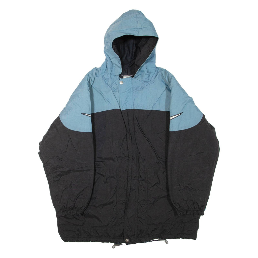 NIKE Womens Jacket Black Nylon Hooded Colourblock M