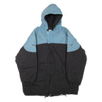 NIKE Womens Jacket Black Nylon Hooded Colourblock M