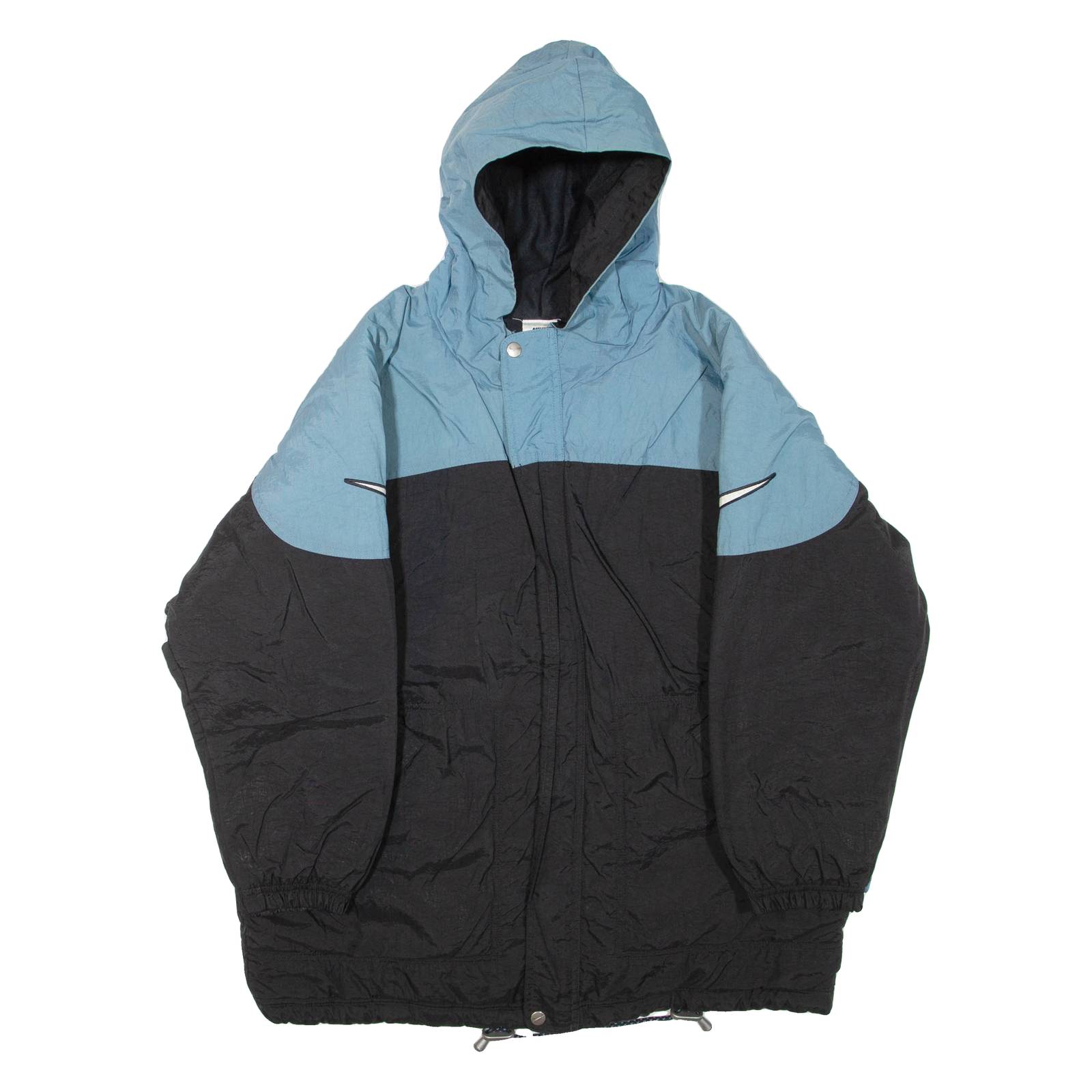 NIKE Womens Jacket Black Nylon Hooded Colourblock M