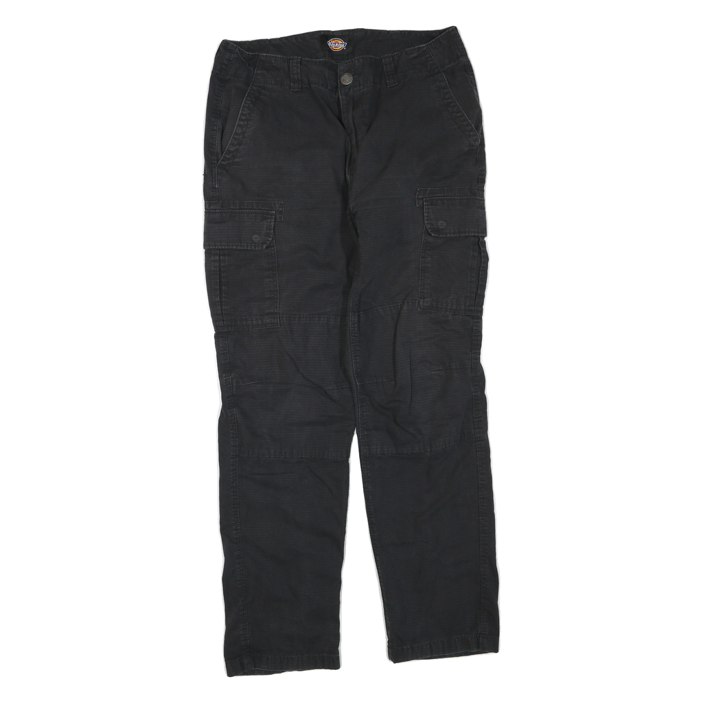 DICKIES Mens Black Regular Straight Denim W34 L30 Cargo Workwear Zip Pocket