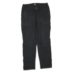 DICKIES Mens Black Regular Straight Denim W34 L30 Cargo Workwear Zip Pocket