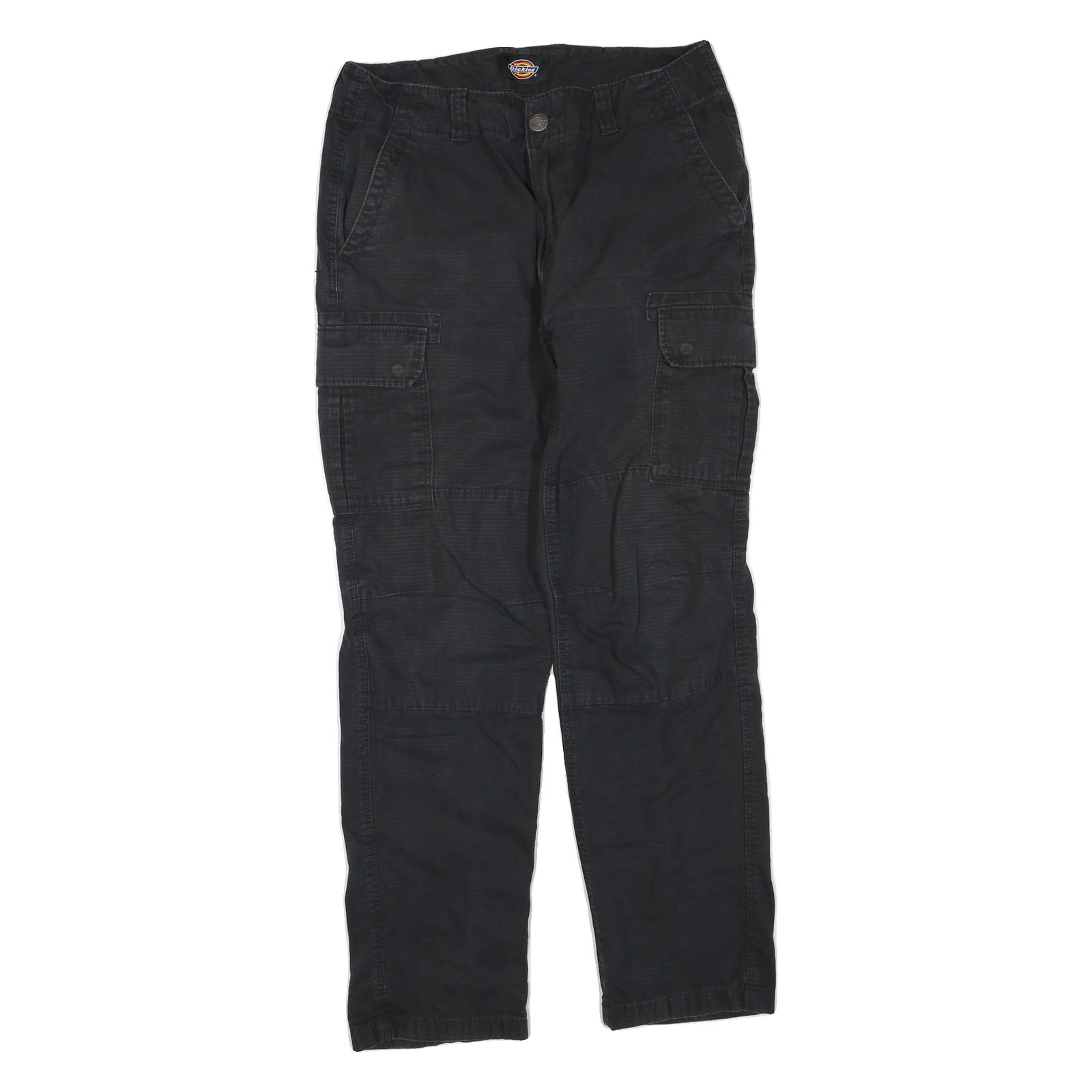 DICKIES Mens Black Regular Straight Denim W34 L30 Cargo Workwear Zip Pocket