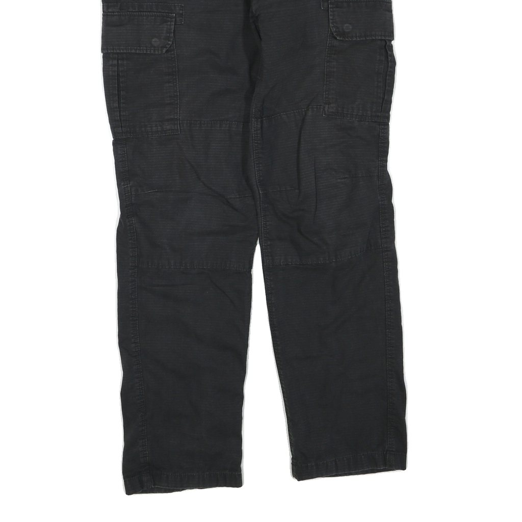 DICKIES Mens Black Regular Straight Denim W34 L30 Cargo Workwear Zip Pocket