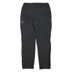 DICKIES Mens Black Regular Straight Denim W34 L30 Cargo Workwear Zip Pocket