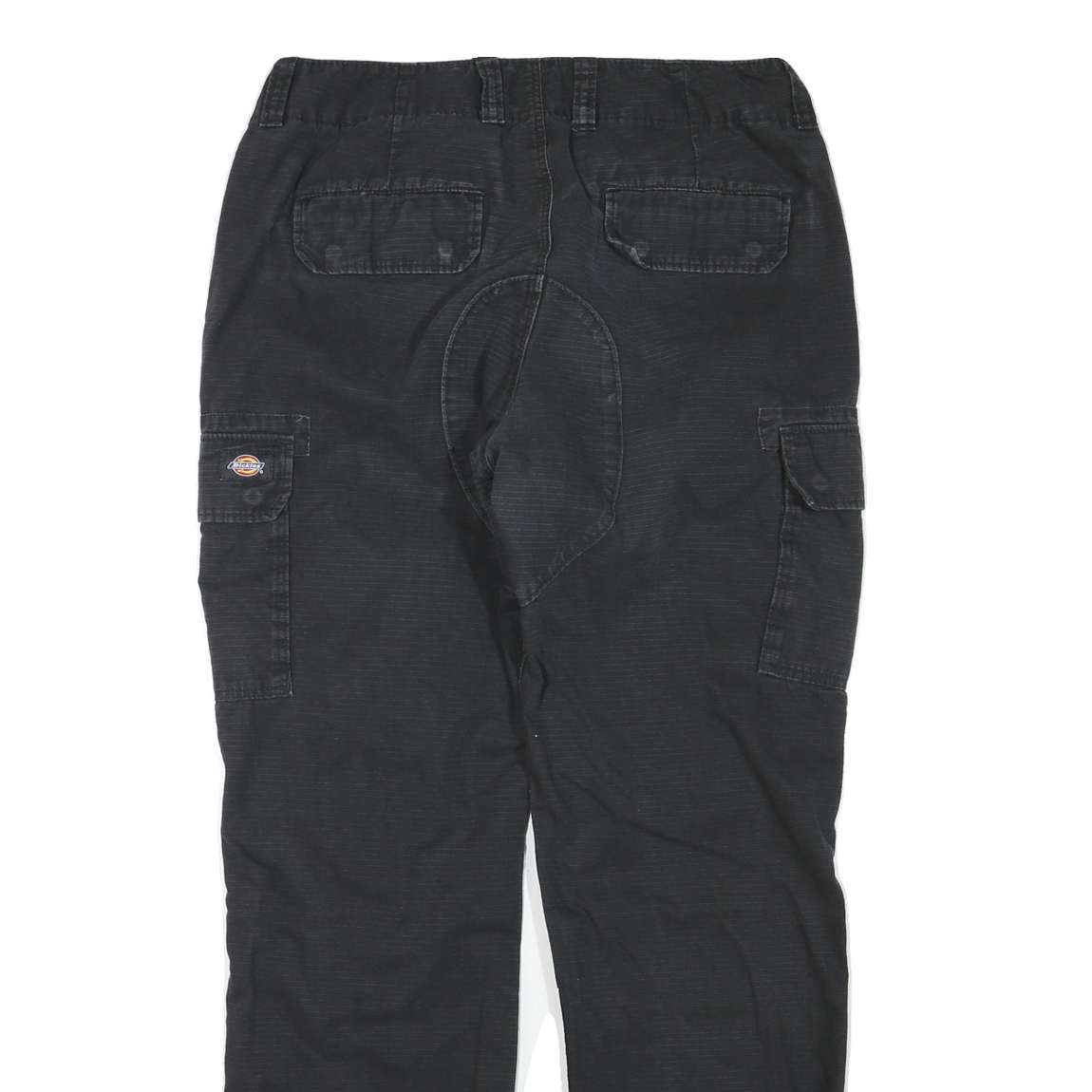 DICKIES Mens Black Regular Straight Denim W34 L30 Cargo Workwear Zip Pocket