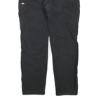 DICKIES Mens Black Regular Straight Denim W34 L30 Cargo Workwear Zip Pocket