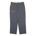 DICKIES Mens Polyester Blend Grey Regular Cargo Trousers W34 L30 Workwear Zip