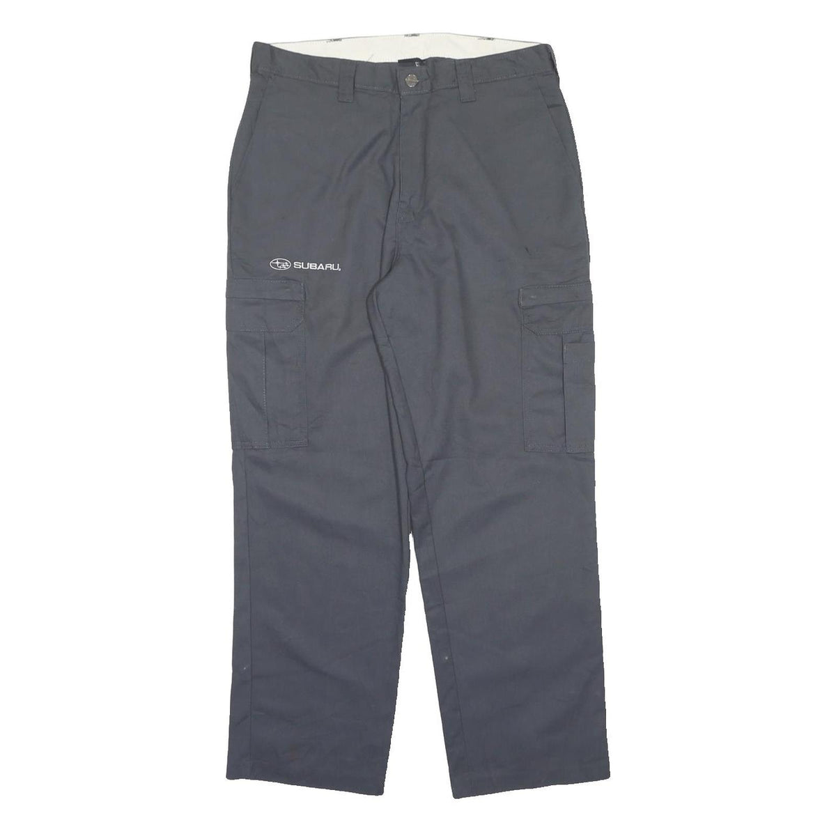 DICKIES Mens Polyester Blend Grey Regular Cargo Trousers W34 L30 Workwear Zip