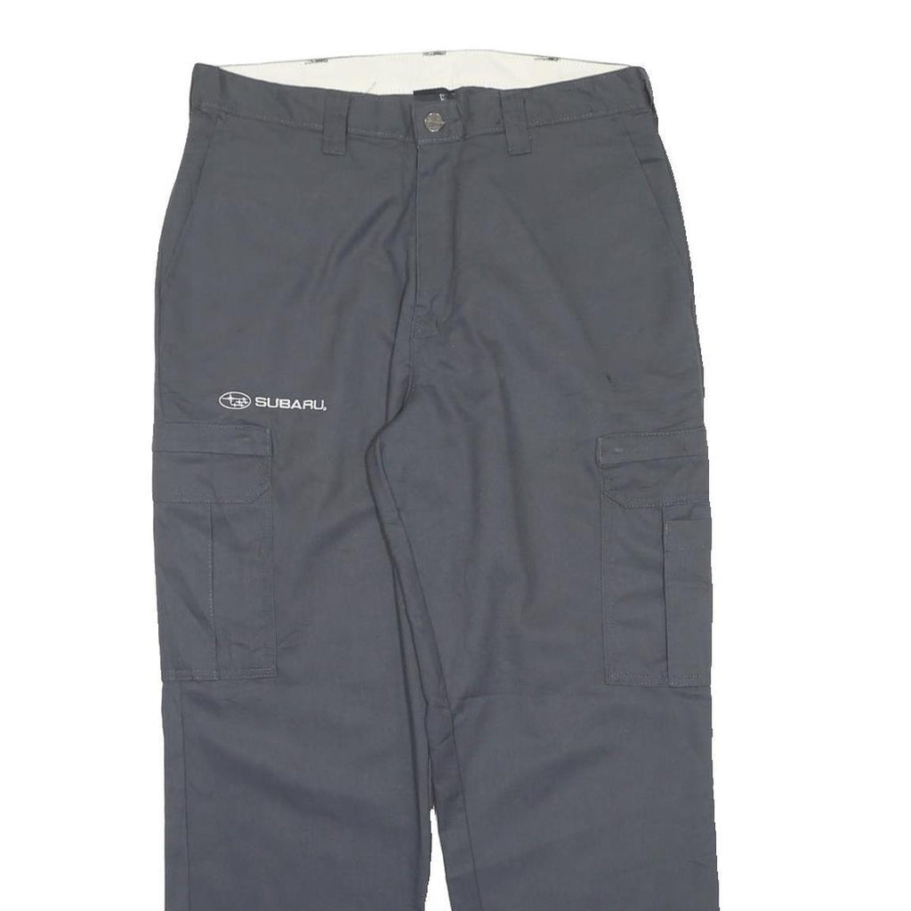 DICKIES Mens Polyester Blend Grey Regular Cargo Trousers W34 L30 Workwear Zip