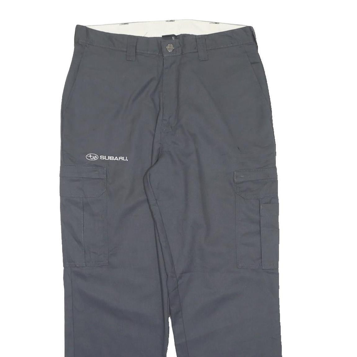 DICKIES Mens Polyester Blend Grey Regular Cargo Trousers W34 L30 Workwear Zip