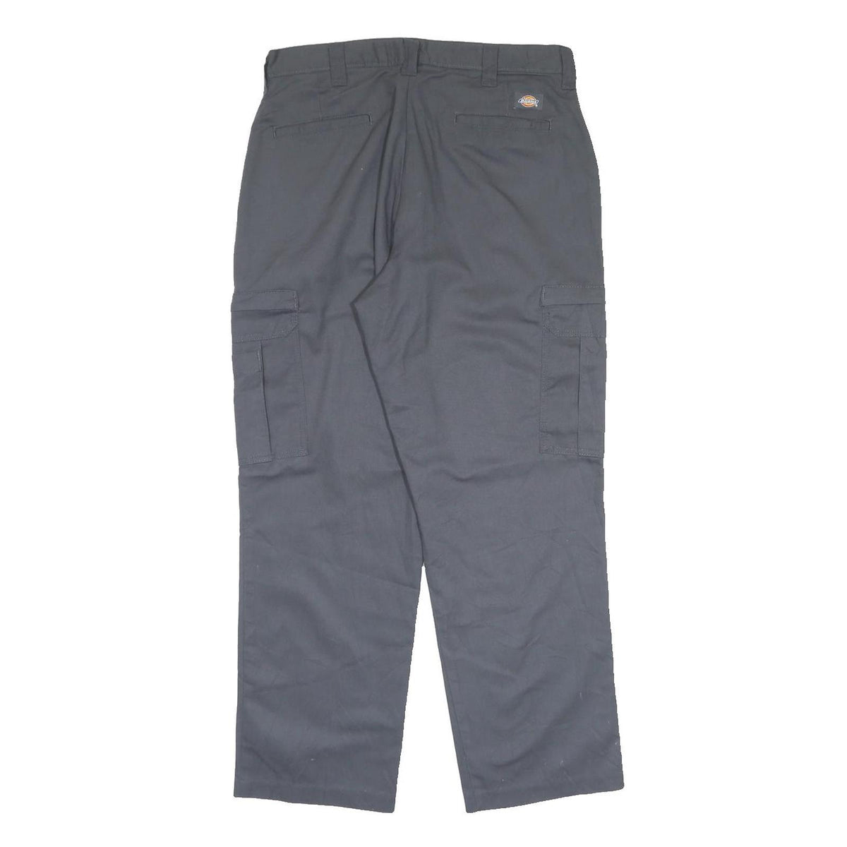 DICKIES Mens Polyester Blend Grey Regular Cargo Trousers W34 L30 Workwear Zip