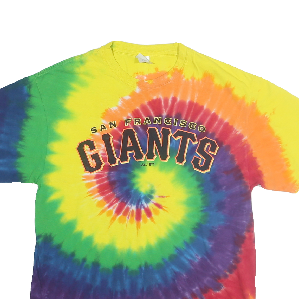 PORT & COMPANY Mens Yellow & Multi San Francisco Giants Graphic T-Shirt M Short