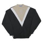 ADIDAS Womens Black & Beige V Panel Crew Neck UK 10 Sweatshirt Cotton Blend