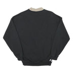 ADIDAS Womens Black & Beige V Panel Crew Neck UK 10 Sweatshirt Cotton Blend