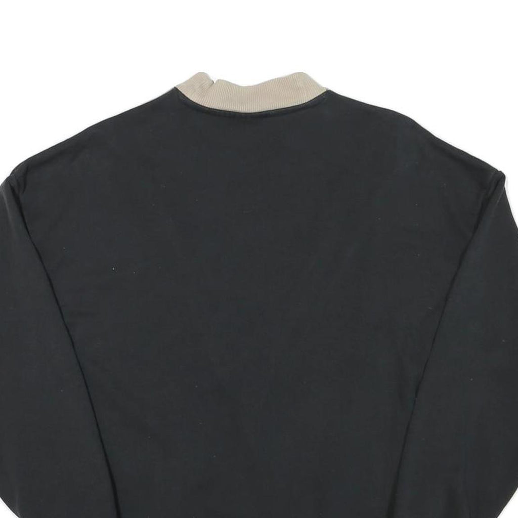 ADIDAS Womens Black & Beige V Panel Crew Neck UK 10 Sweatshirt Cotton Blend