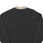 ADIDAS Womens Black & Beige V Panel Crew Neck UK 10 Sweatshirt Cotton Blend