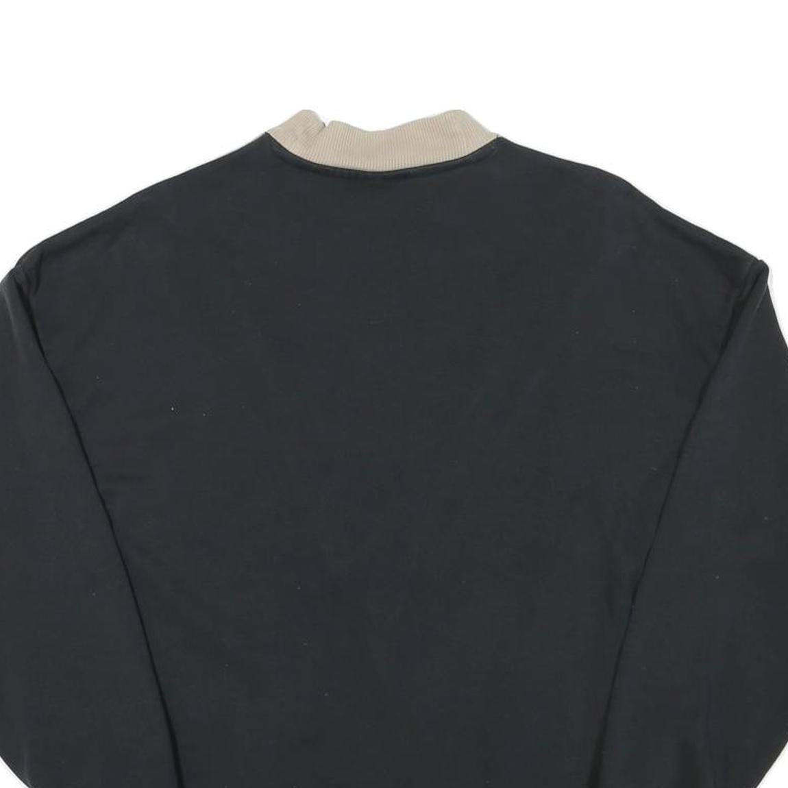 ADIDAS Womens Black & Beige V Panel Crew Neck UK 10 Sweatshirt Cotton Blend