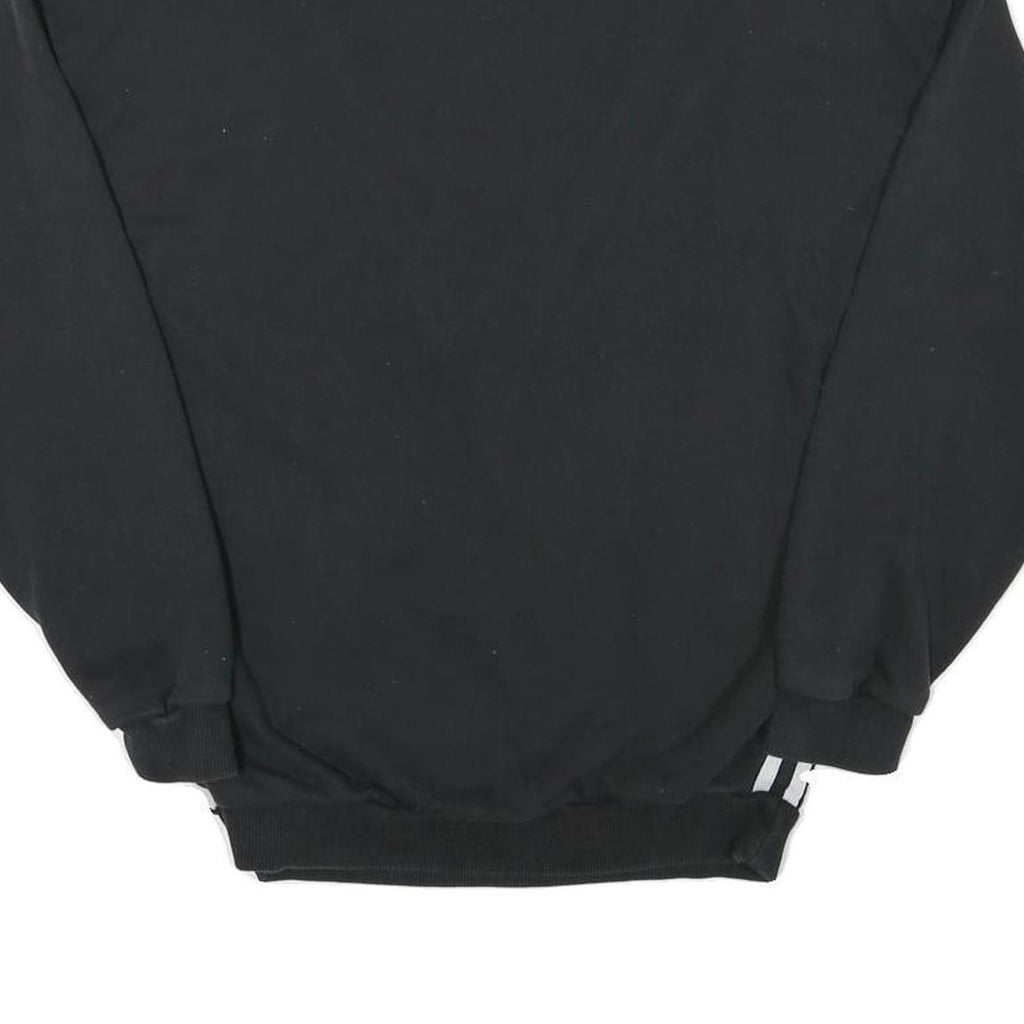 ADIDAS Womens Black & Beige V Panel Crew Neck UK 10 Sweatshirt Cotton Blend