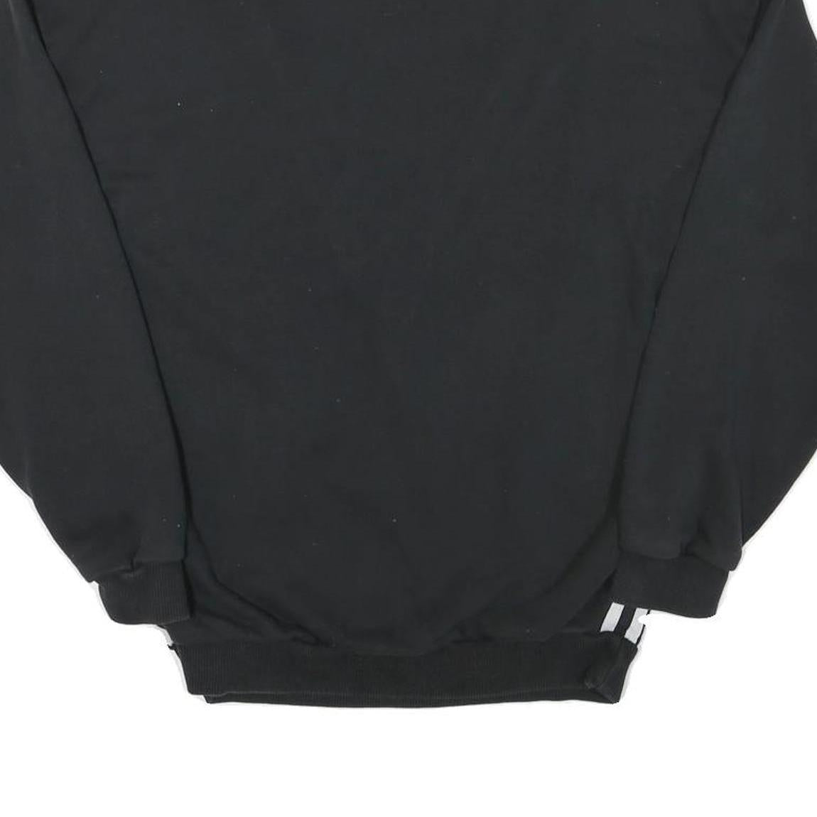 ADIDAS Womens Black & Beige V Panel Crew Neck UK 10 Sweatshirt Cotton Blend