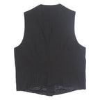 Womens Printed Waistcoat Black V-Neck Sleeveless Striped XL