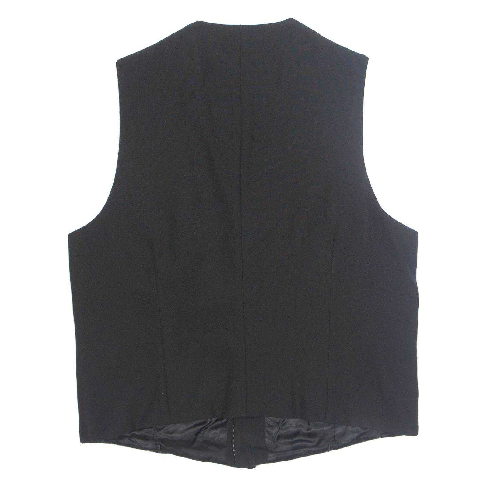 Womens Printed Waistcoat Black V-Neck Sleeveless Striped XL