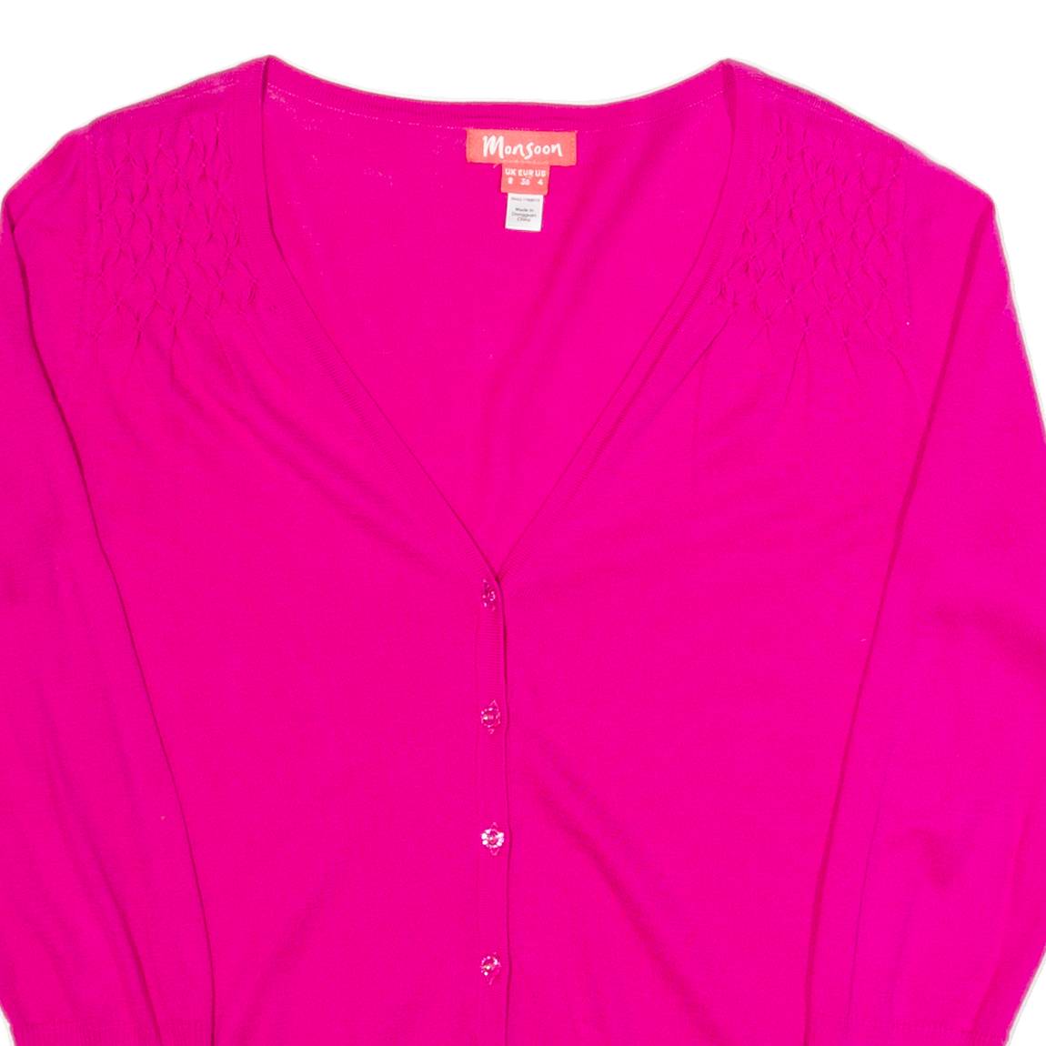 MONSOON Womens Cardigan Purple Tight Knit UK 8