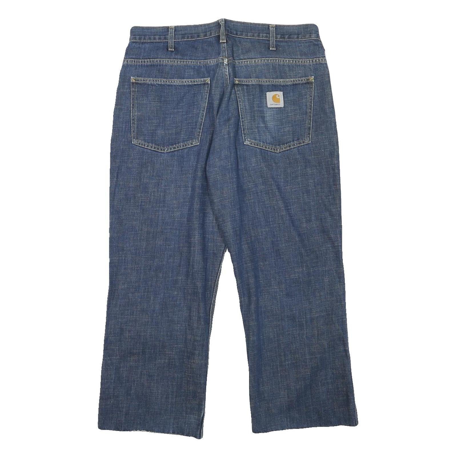 CARHARTT Mens Jeans Blue Relaxed Straight Denim Medium W34 L25 Workwear Casual