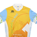 VOLEA Mens Yellow & Blue Modern T-Shirt M Short Sleeve Zip Neck Cycling Jersey