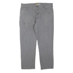 CARHARTT Mens Grey Regular Fit Straight Denim Jeans W40 L32 Workwear Zip