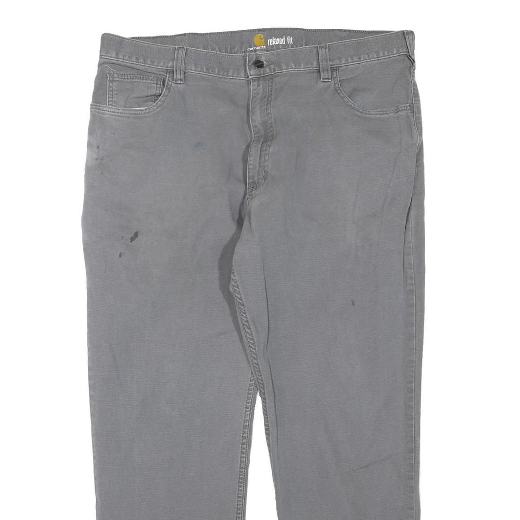 CARHARTT Mens Grey Regular Fit Straight Denim Jeans W40 L32 Workwear Zip