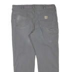 CARHARTT Mens Grey Regular Fit Straight Denim Jeans W40 L32 Workwear Zip