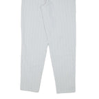 MAC Womens Cotton Blend White Pinstripe Relaxed Straight Trousers W28 L30