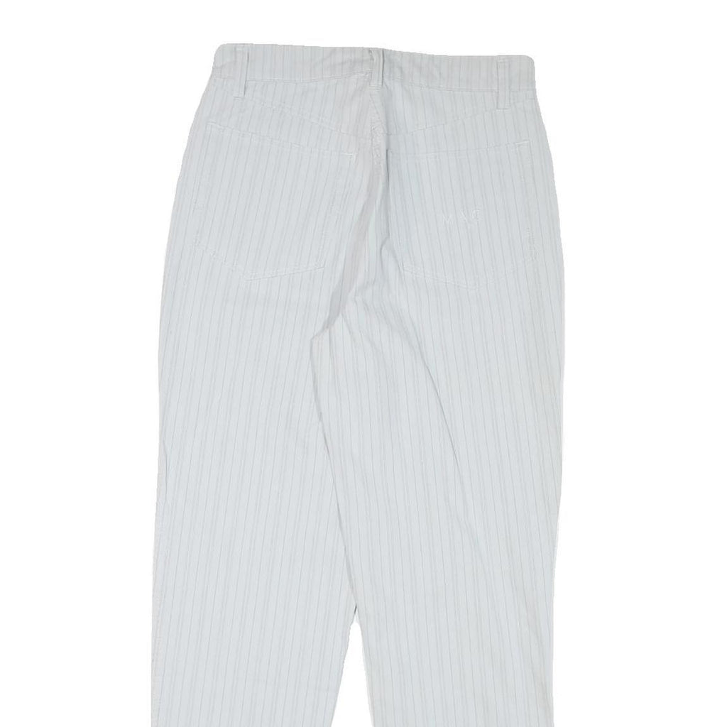 MAC Womens Cotton Blend White Pinstripe Relaxed Straight Trousers W28 L30