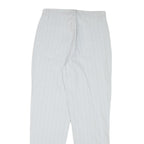 MAC Womens Cotton Blend White Pinstripe Relaxed Straight Trousers W28 L30