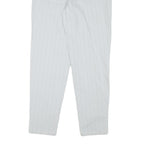 MAC Womens Cotton Blend White Pinstripe Relaxed Straight Trousers W28 L30