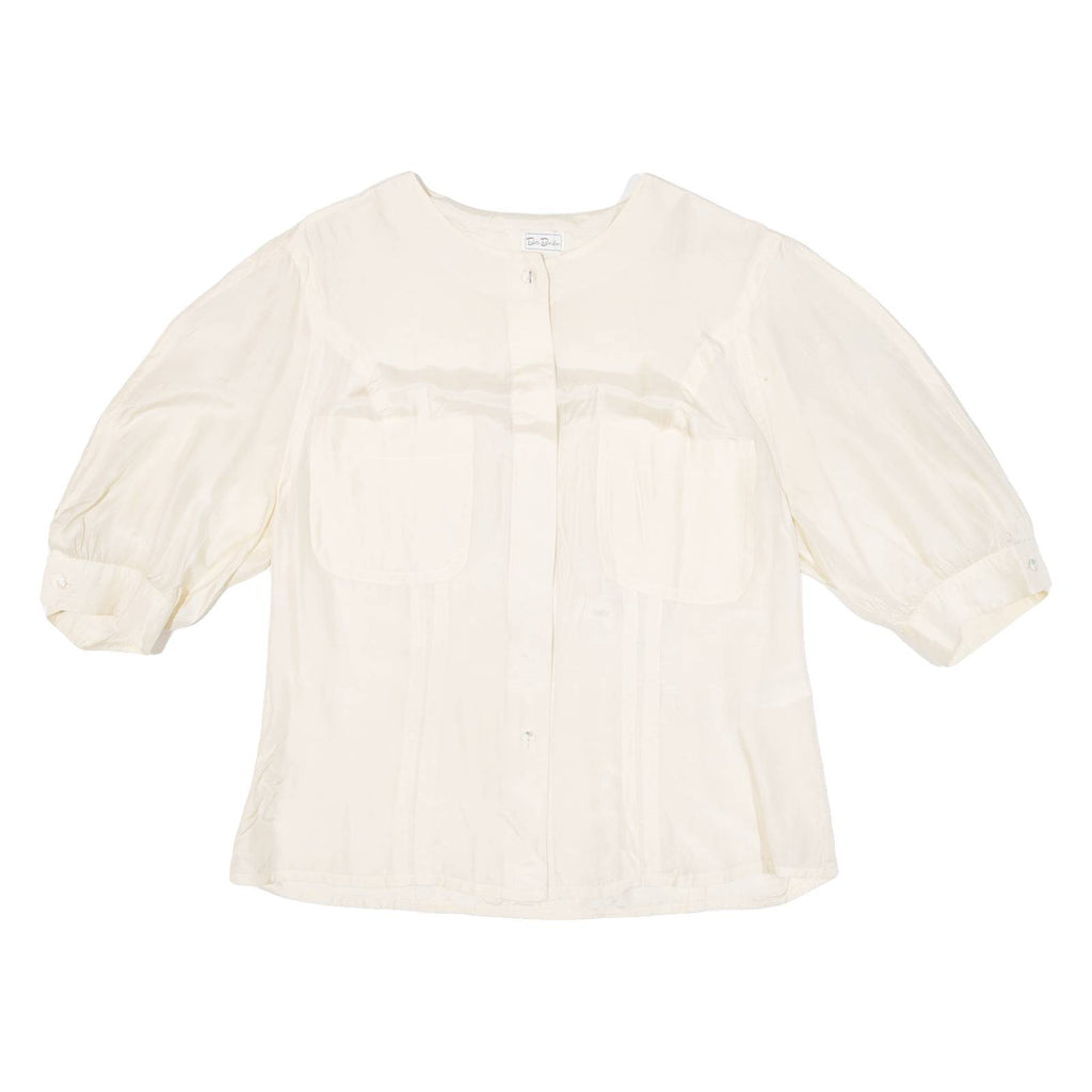 BETH BARCLAY Womens Plain Shirt Cream S