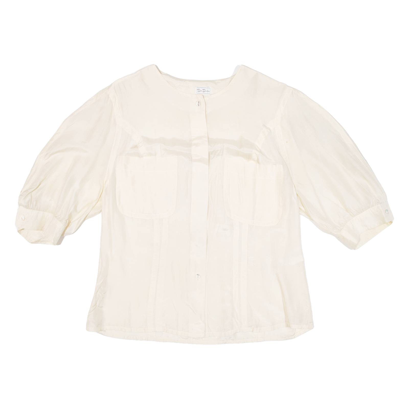 BETH BARCLAY Womens Plain Shirt Cream S