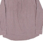 CHAPS Mens Maroon & White Check Shirt L Button Down Cotton Blend Casual