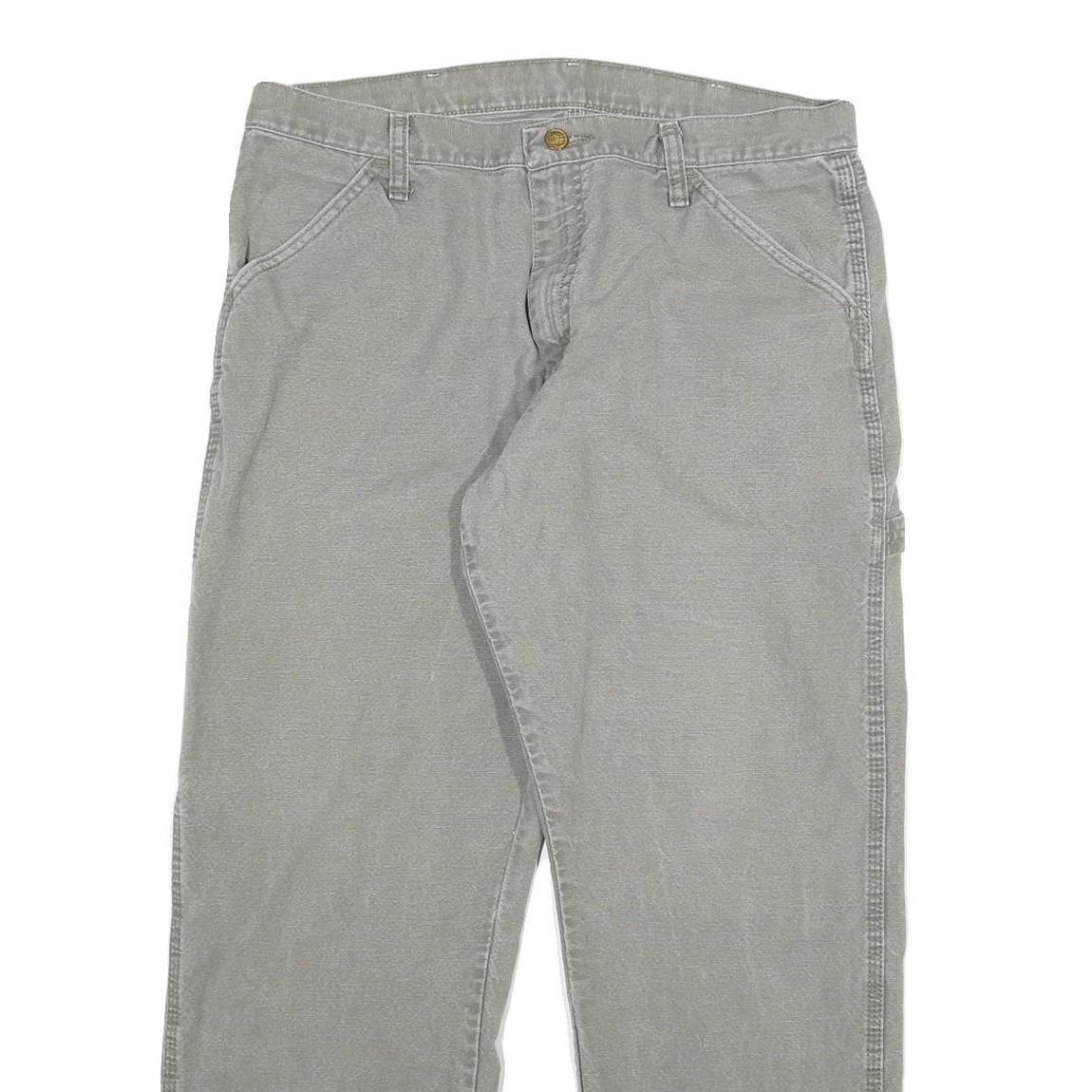 DICKIES Mens Regular Fit Grey Cotton Blend Denim Jeans W34 L30 Workwear Casual