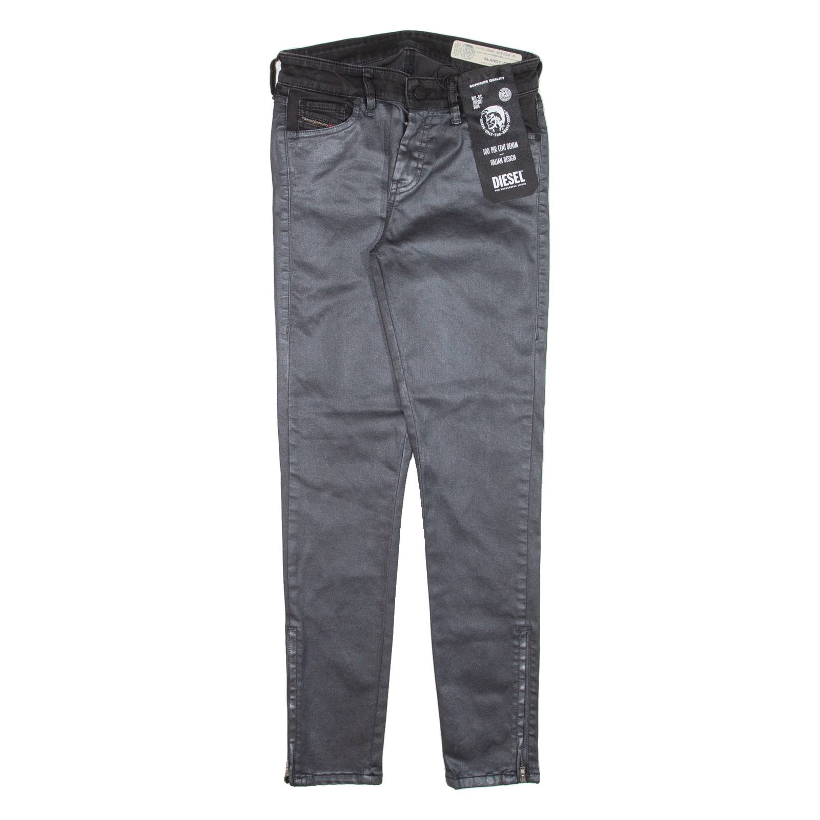 DIESEL Slandy-Zip Womens Trousers Black Relaxed Skinny W27 L27