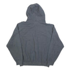 GILDAN Mens Grey Connecticut Print Pullover Hoodie L Casual Cotton Blend