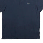 CALVIN KLEIN Mens Navy Blue Short Sleeve Plain Polo Shirt L Cotton Casual